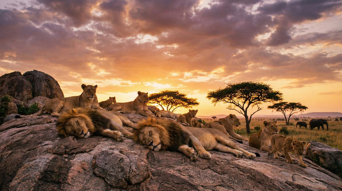 小马拉大车非洲狮群视频